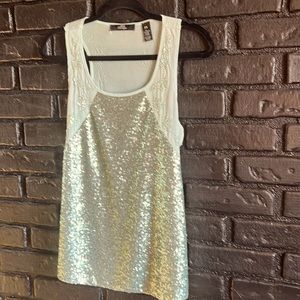 BKE Mint Sequin Racer Back Tank
